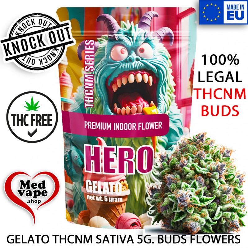 GELATO THCNM SATIVA 5G. BUDS FLOWERS 50% - HERO WEED THC